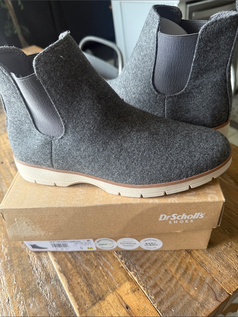 Dr. Scholl's Womens Northbound Ankle Boots Charcoal Wool NIB